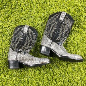 Vintage Leather Cowboy Boots Snakeskin